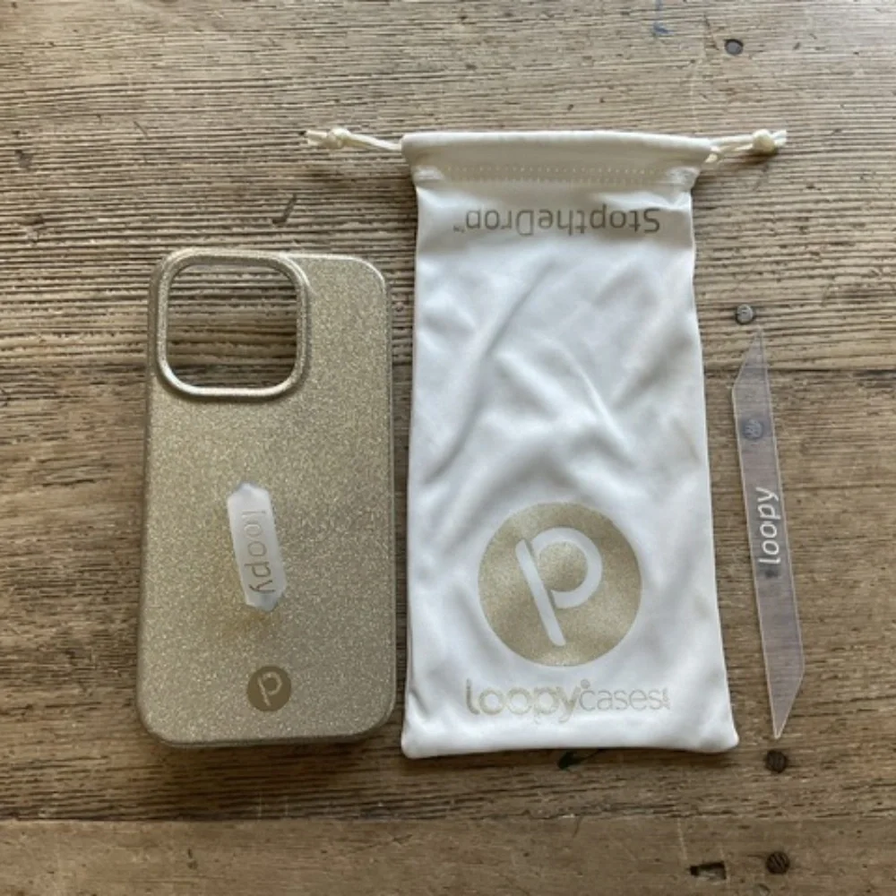 Champagne glitter Loopy case for iPhone 15 pro - Picture 4 of 4
